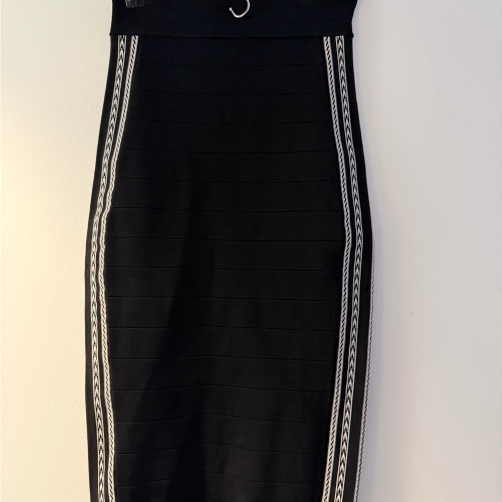Karen Millen Black Pencil Skirt with White Trim